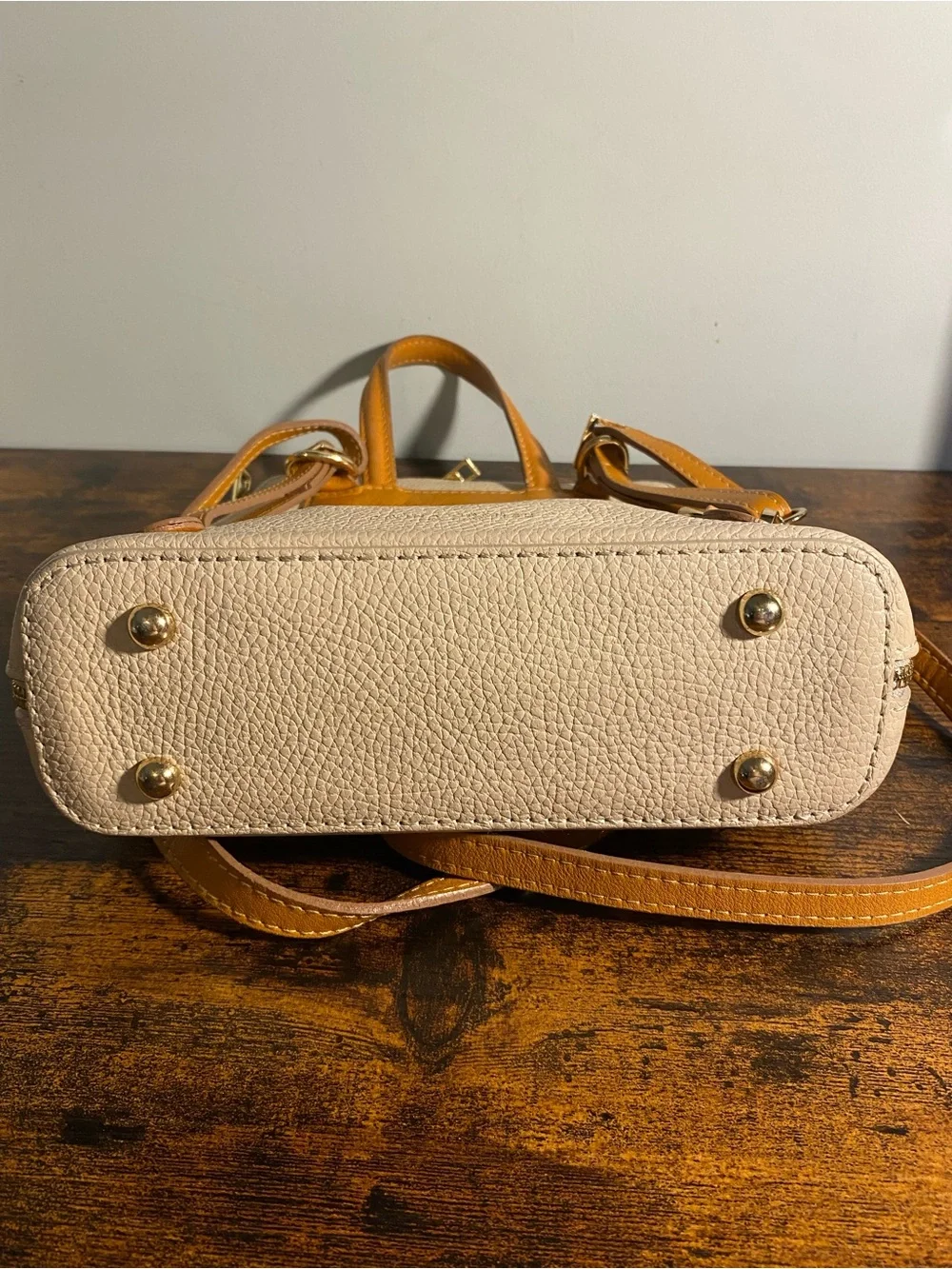 Divina Firenze Two-Tone Leather Backpack Made in Italy